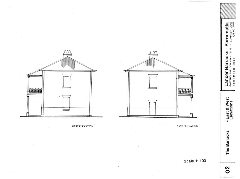 Barracks East and West Elevations
