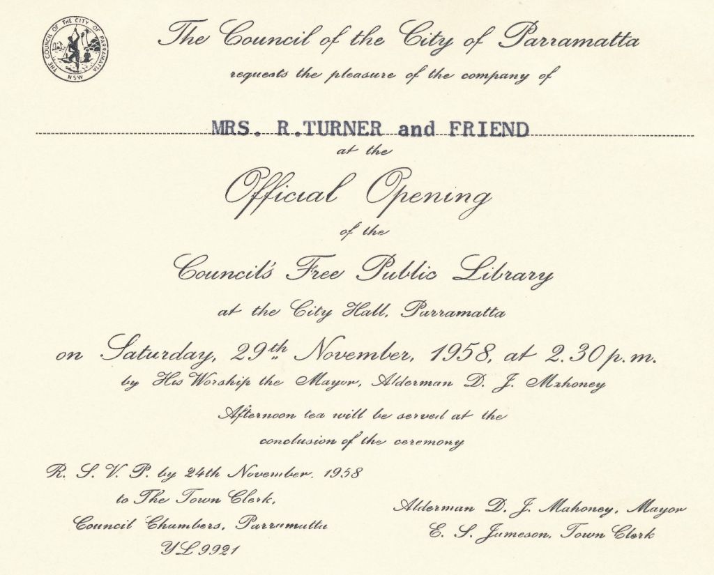 Official opening invitation of the Council’s Free Public Library
