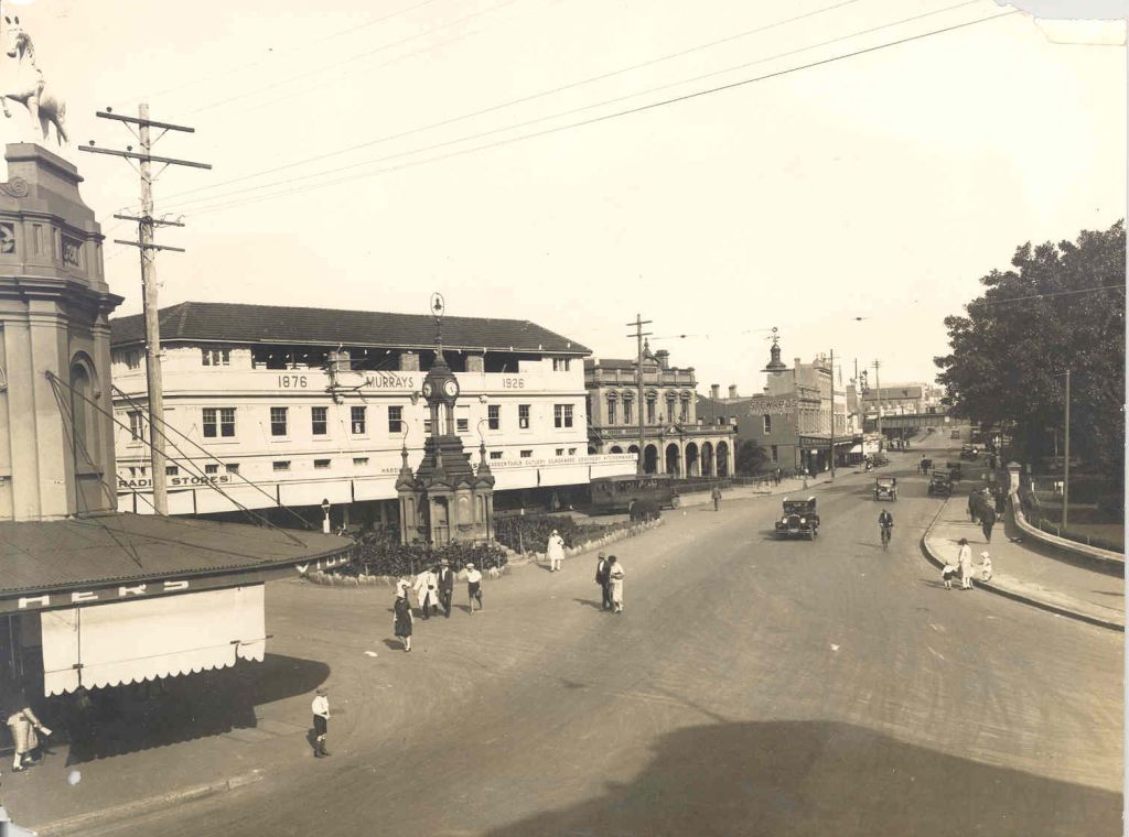 Church Street, Parramatta, view looking south from intersection with Macquarie Street, ca. 1930s