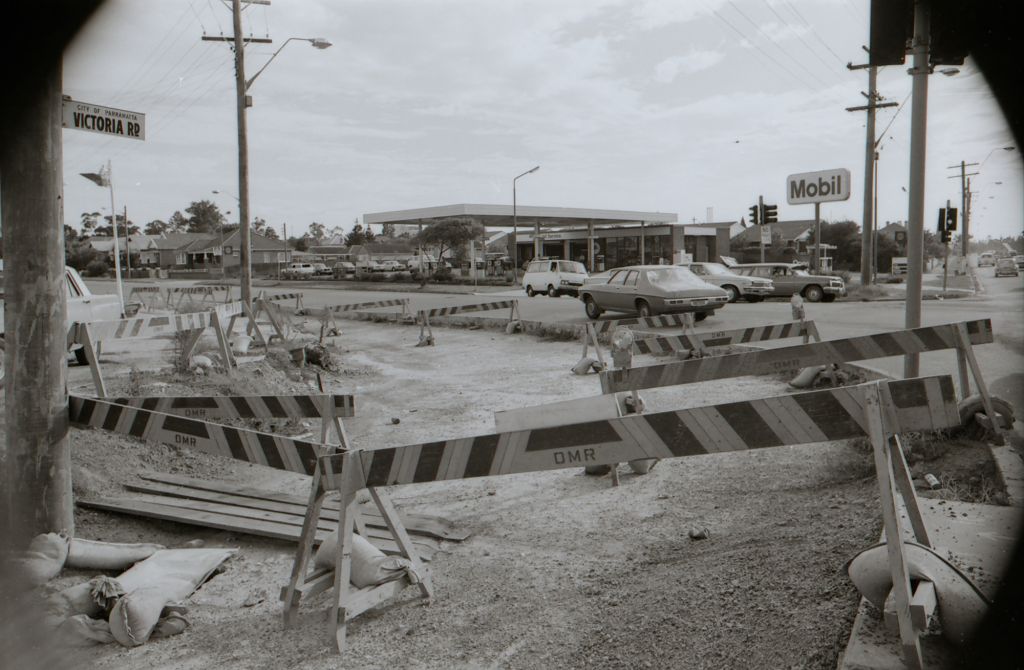 Repairs of footpaths in Macarthur Street and Victoria Road. Circa 1976. City of Parramatta Archives: ACC002/077/016
