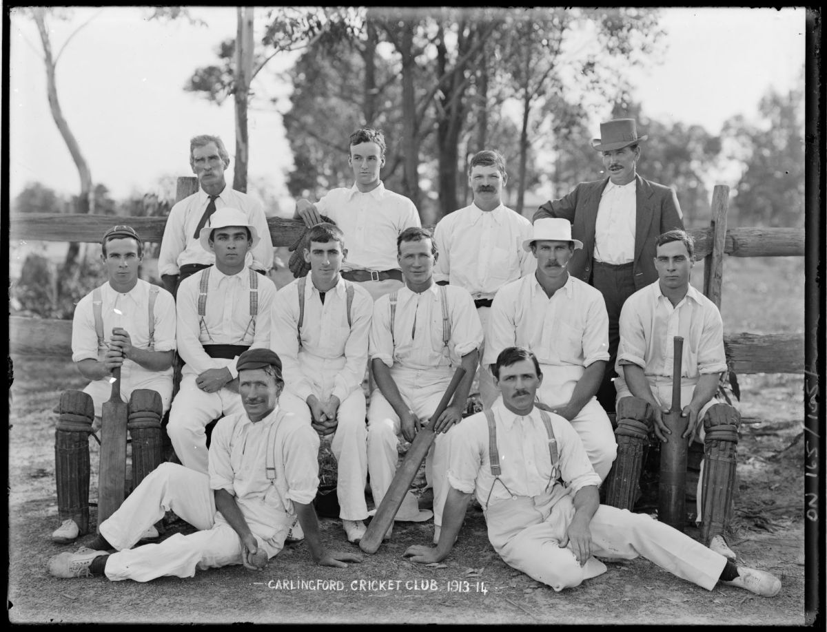 Carlingford Cricket Club 1913-1914, photographed by Rex Hazelwood. Image courtesy of NSW State Library: FL3810129.
