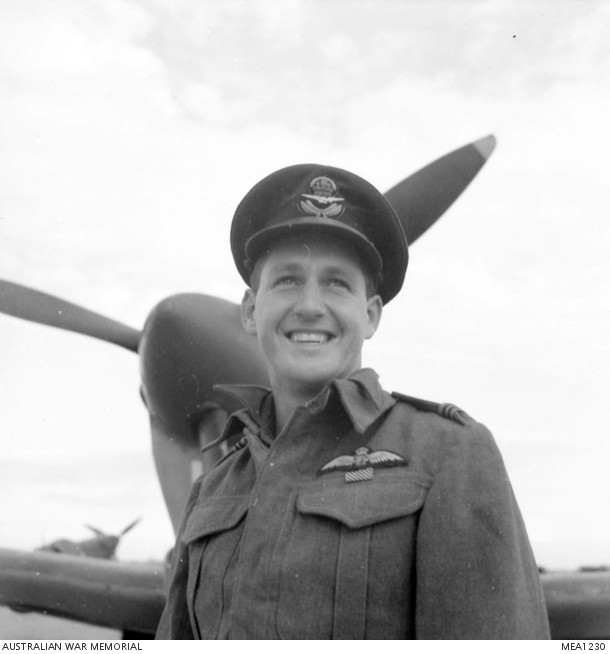 Flying Officer Donald H McBurnie DFM, of Parramatta. El Daba, Egypt 1943
