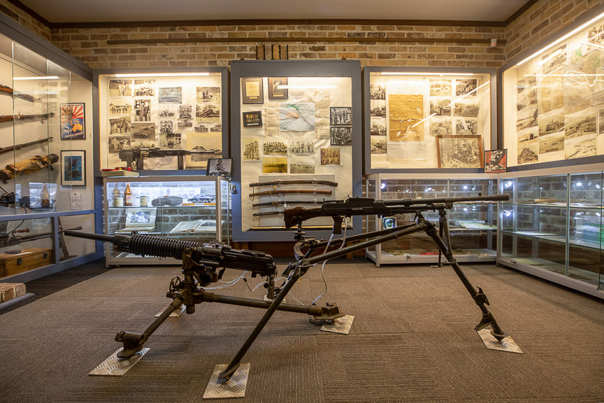 Japanese type 92 'Woodpecker' (left) Bren light machine gun (right) - Lancers Memorial Museum