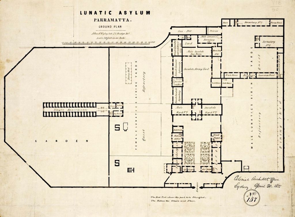 1855 Lunatic Asylum Plan - Colonial Architects Office