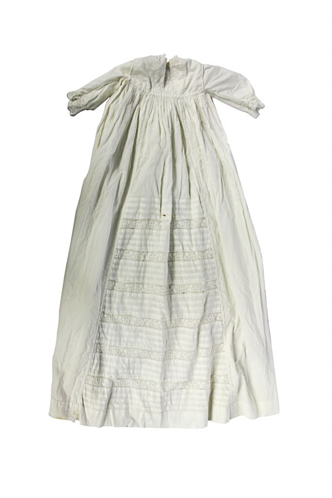 Christening gown made by women waiting to be transferred to Female Factory 1846 (CoP cultural collection 2012.16.1)
