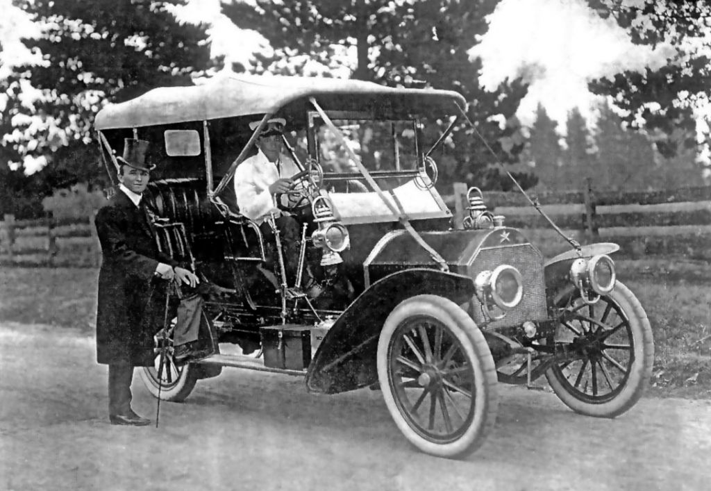 Billy Hart standing next to his Model-T Ford at Parramatta Park ca.1911. Image source: Edwards, Gregory L. William Ewart Hart an aviator's life discovered in a scrapbook