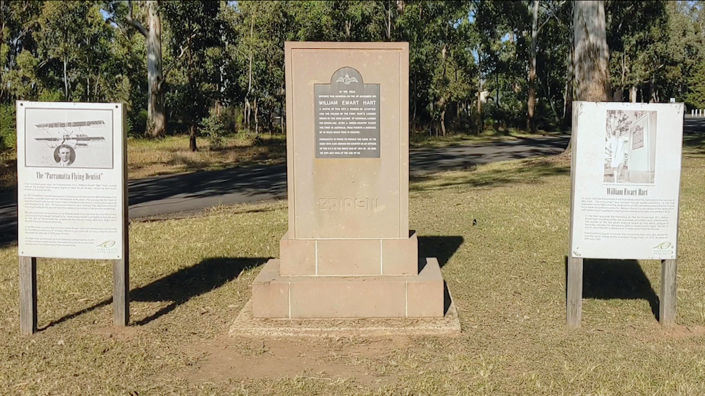 Plaque in Parramatta Park, erected in 1963. Photo by Edward Lawn, 2021