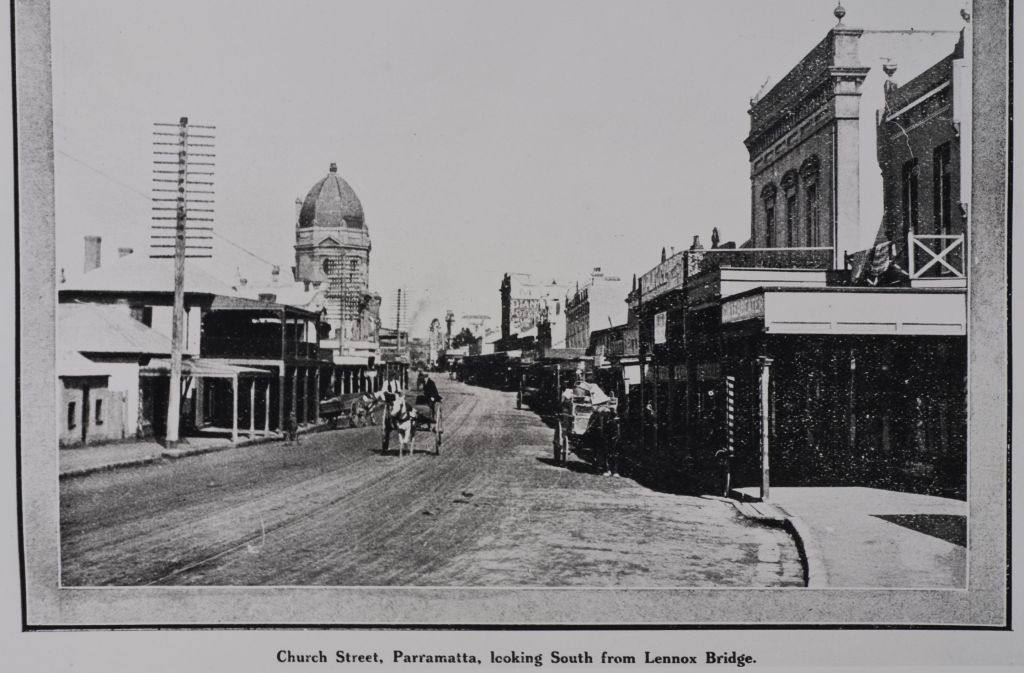 Church Street, Parramatta looking south from Lennox Bridge, circa 1890
