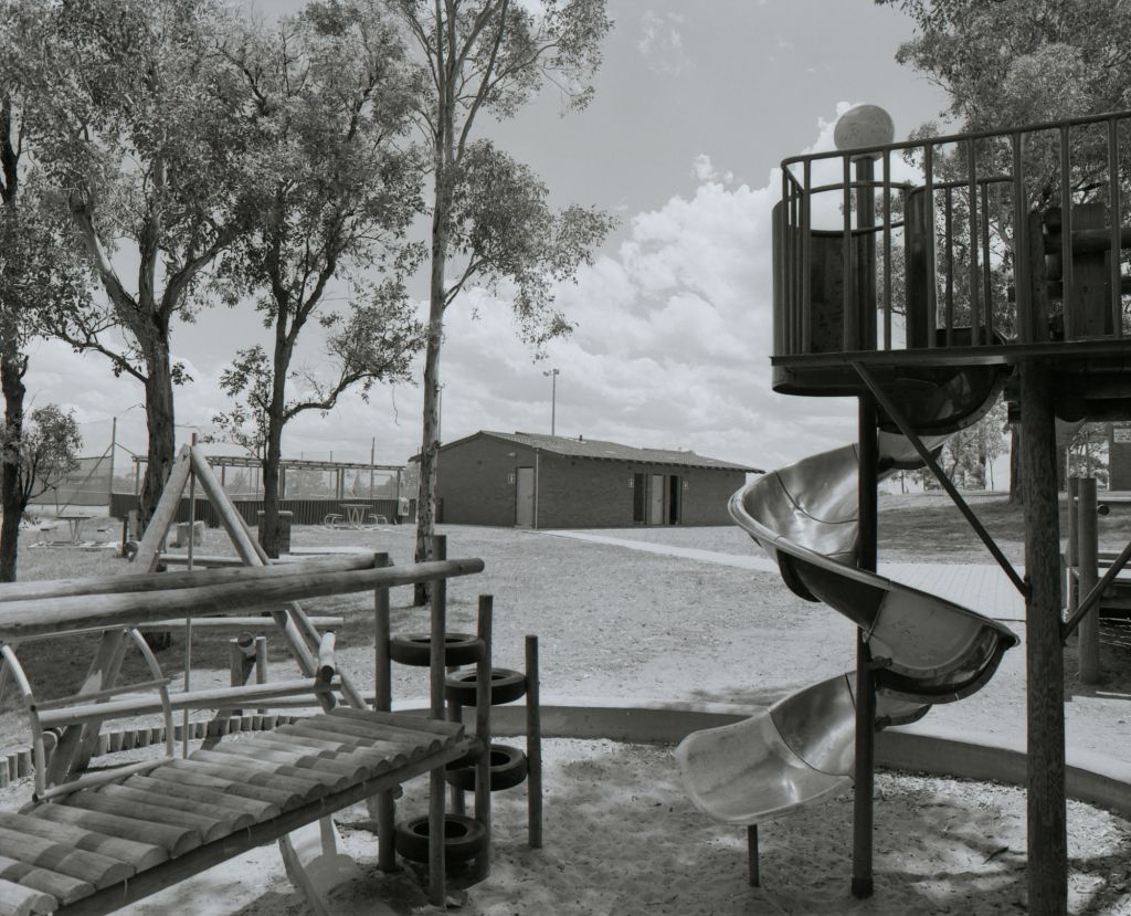 Caber Park tennis courts, Winston Hills. Circa 1980. (From ACC002/060 Parramatta City Council - Photographs of Council Projects.)  City of Parramatta Archives: ACC002/060/038