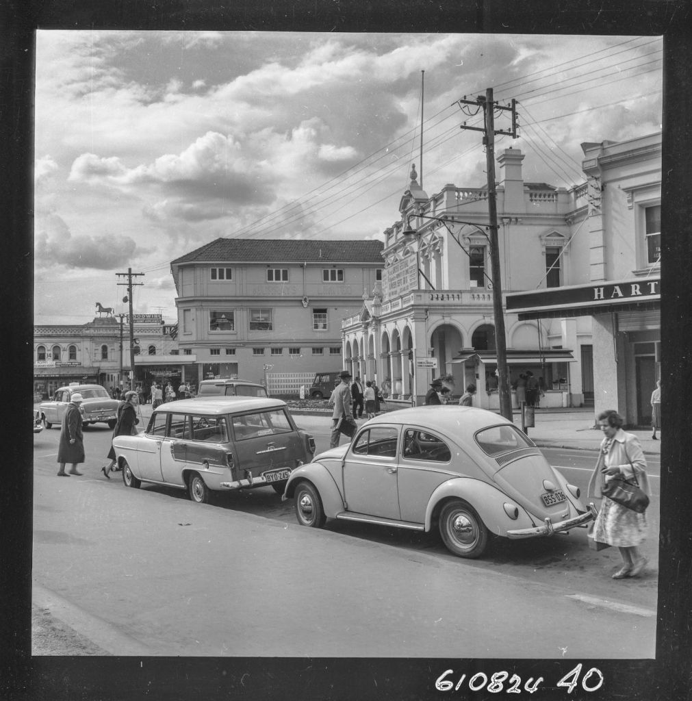 View of Parramatta Town Hall - Parramatta Ward. Circa 1960s. (from PRS111: Photographic Negatives - Parramatta City Council Engineers' Department) City of Parramatta Archives: PRS111/1372