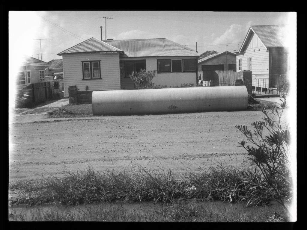 Pipes - Granville Ward. Circa 1960s. (from PRS111: Photographic Negatives - Parramatta City Council Engineers' Department) City of Parramatta Archives: PRS111/1526