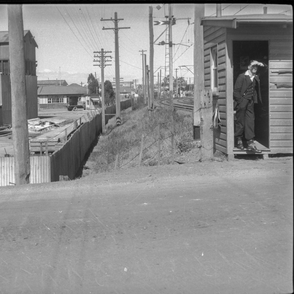 A railway crossing in the Granville Ward, circa 1951. City of Parramatta Archives: PRS111/353
