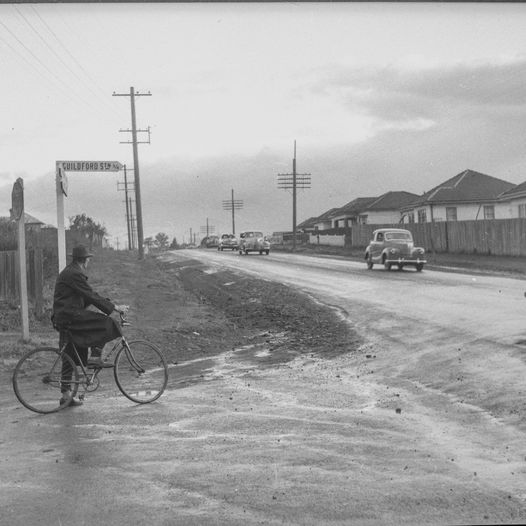 The corner of Guildford and Woodville Roads, Granville Ward, circa 1951. City of Parramatta Archives: PRS111/388