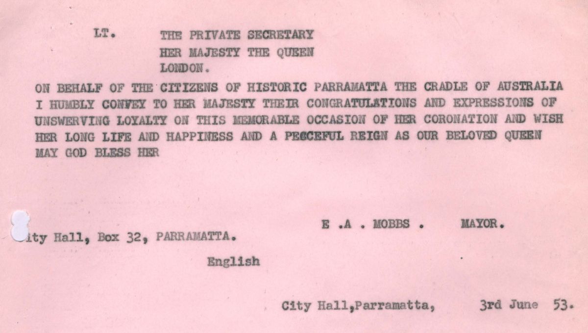 City of Parramatta Archives: Correspondence File 185A