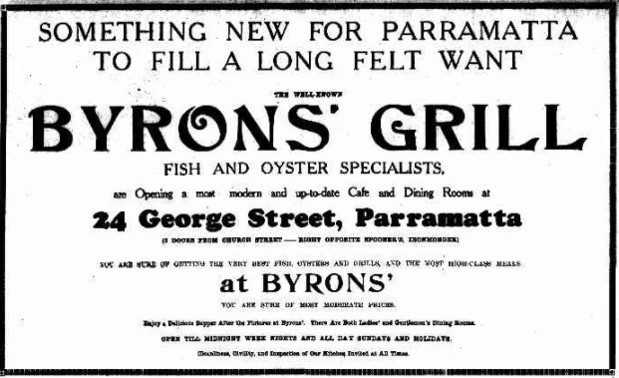 Byron's Grill [advertisement] (1936, December 17). The Cumberland Argus and Fruitgrowers Advocate, p. 19