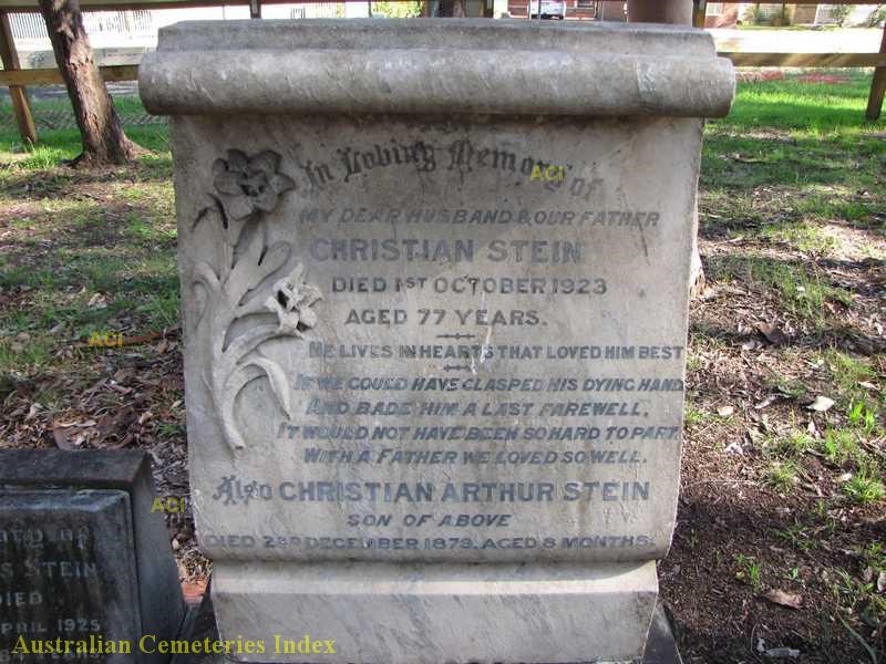 Headstone of Christian Stein