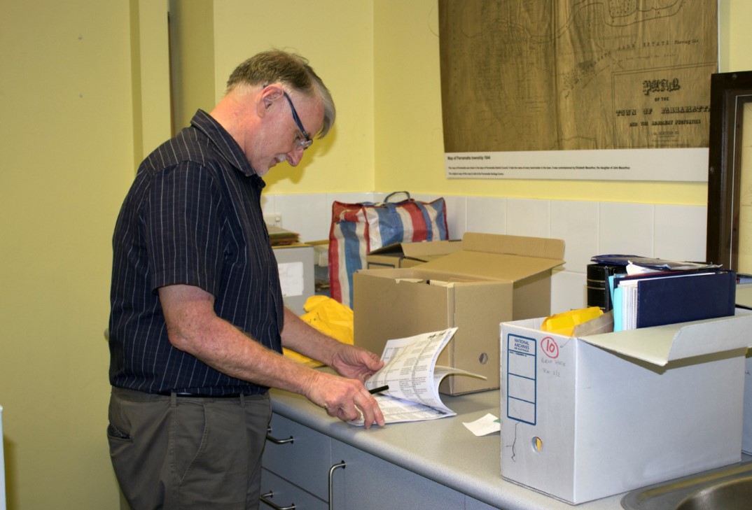 During – Council ‘Events’ photographs being sorted and catalogued