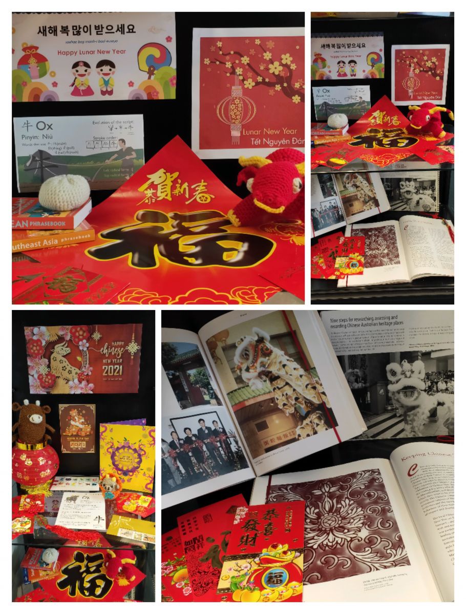 Library Lunar new year display (Source: Anne Tsang, 2021)