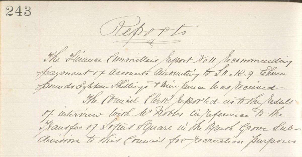 Minute Book, Dundas Municipal Council 1889-1891, City of Parramatta Archives: PRS23/001.