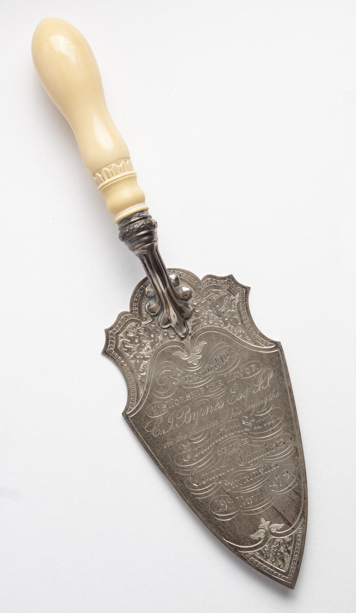 trowel used to lay chambers foundation stone