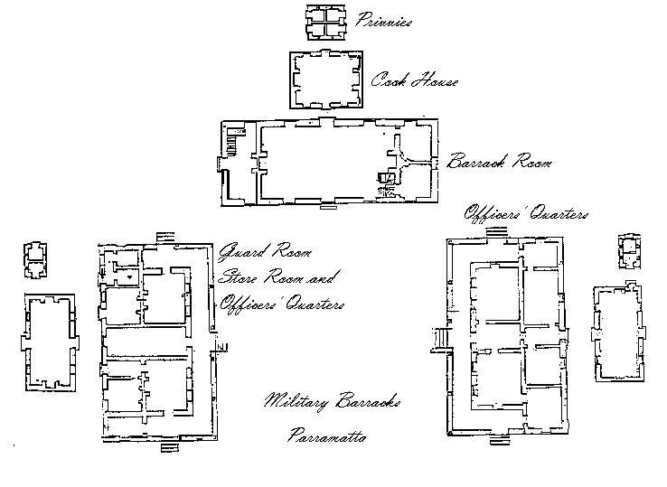 1820 plan of military barracks