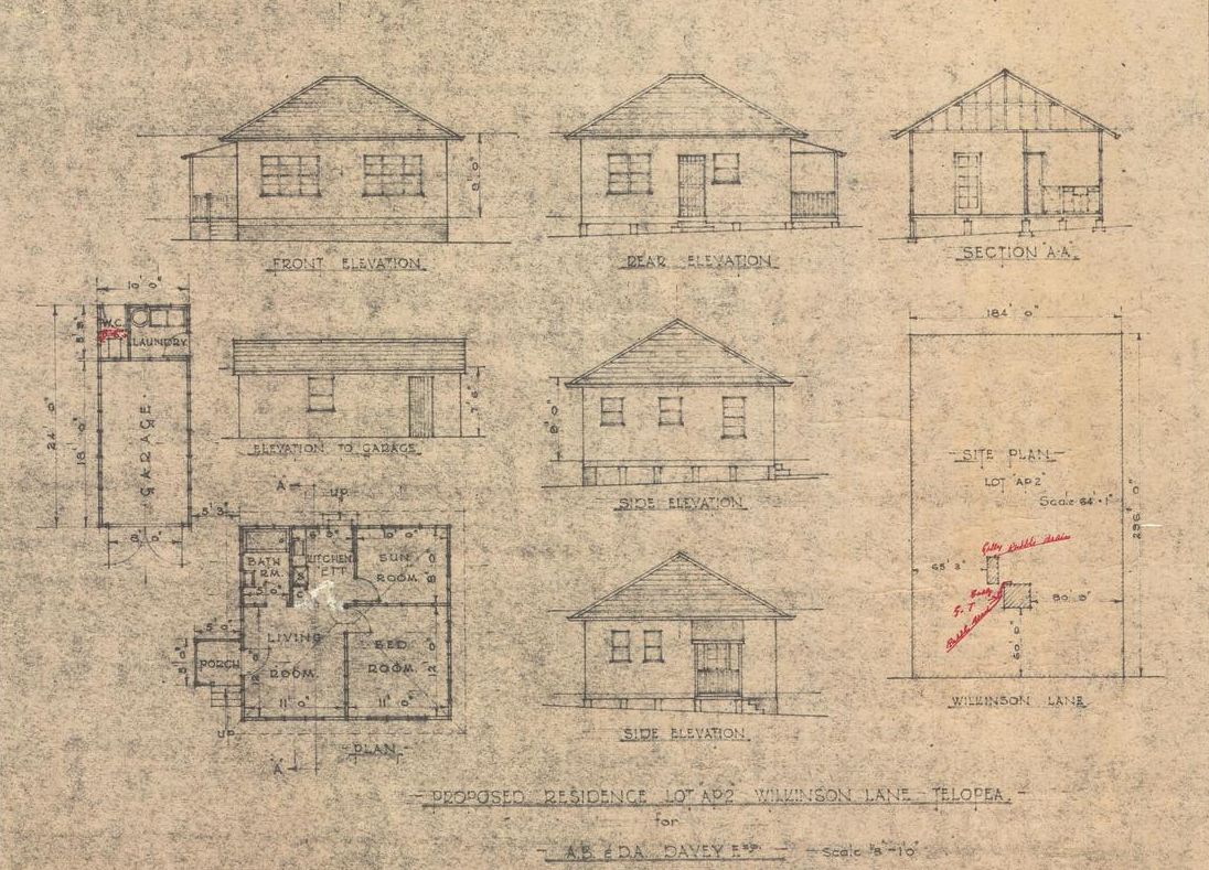 Building application and plan, dwelling and garage Wilkinson Lane Telopea