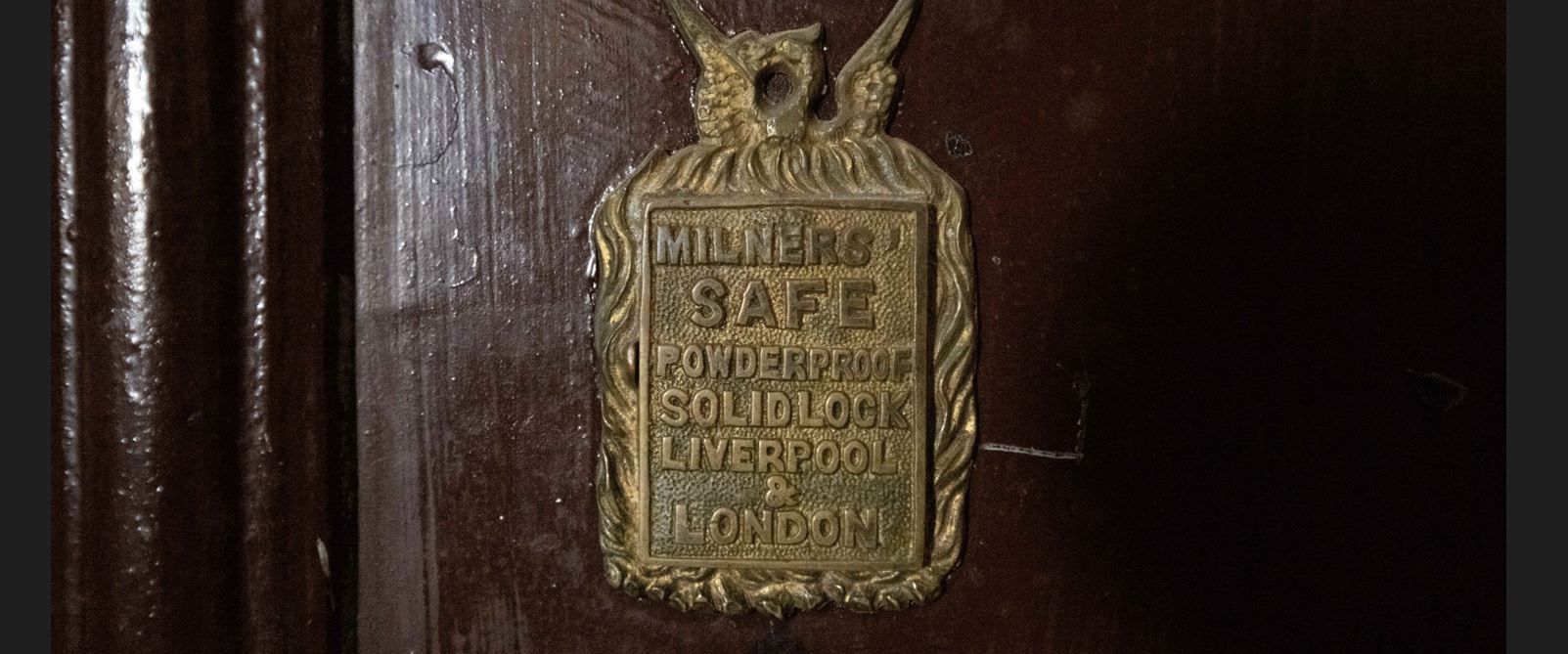 plaque on safe door
