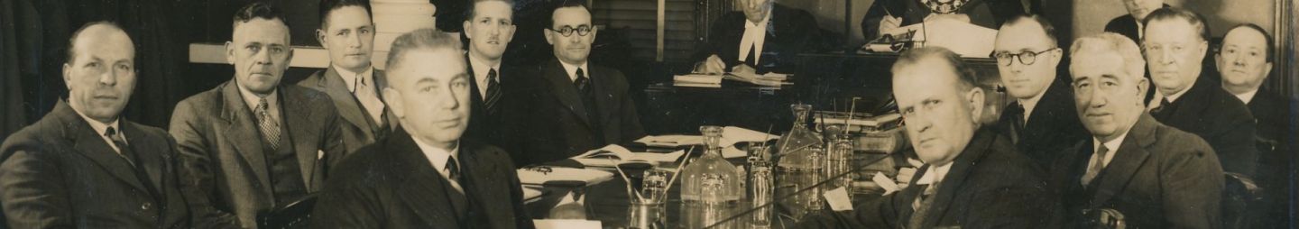 Meeting in the Council Chambers, 1938. City of Parramatta Heritage Archives.