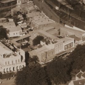 Aerial view of what is now Parramatta Square, about 1924