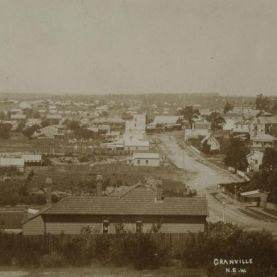 Granville, panoramic view of township, from a postcard, circa 1900s - 1920s. Source: LSP 0687