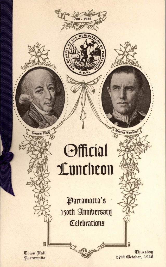 Official Luncheon Programme on the day Parramatta was declared a City 27 Oct 1938 PRS16/005 Parramatta Council Archives