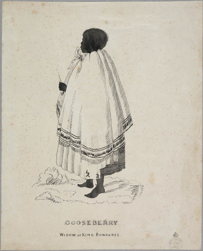 [Sketches of Aborigines of New South Wales, ca. 1836 / attributed to W.H. Fernyhough] 5. Goosberry, Widow of King BungareeDigital Order Number: a1108006 (State Library of NSW)