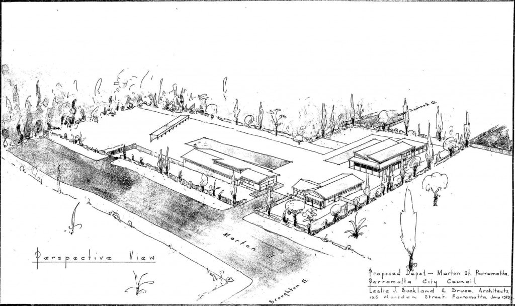 1969 Architectural drawing of the Morton Street Depot