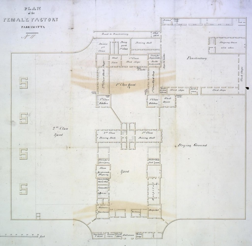 William Buchanan, plan of the Female Factory, November 1833. National Archives UK