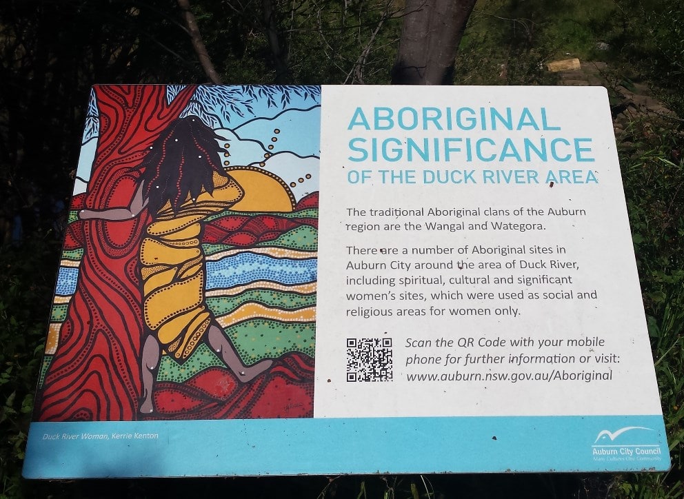 Sign, near Mackay Road, Duck River, photo Geoff barker, Parramatta City Council, 2015