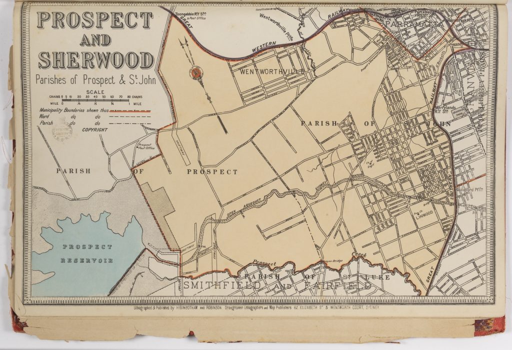 Municipality of Prospect and Sherwood (Source: By Higinbotham & Robinson, 1889-1894. Atlas of the Suburbs of Sydney)